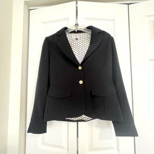 TAHARI Navy Blazer with Gold Button Details